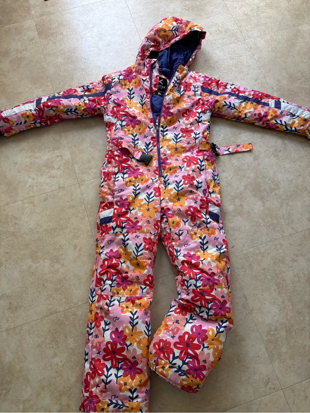 Arctix Floral Hooded One-Piece Snow Suit - Pink, Yellow, Red